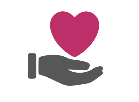 donation hand with heart